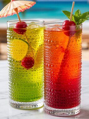 2pc Clear Fortessa Jupiter Collins Beaded Hobnail Highball Glasses 10.8oz